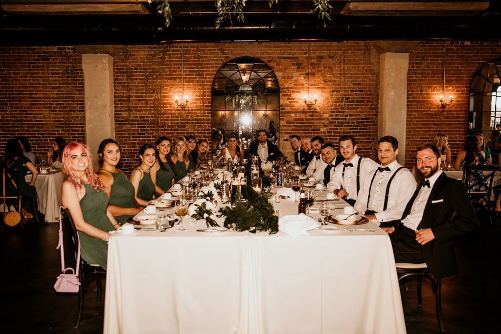 family wedding table photos