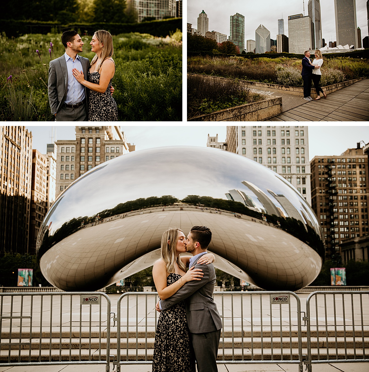 millenium park, The Bean, Lurie Garden, engagement photos, chicago engagement locations, couples engagement photos,