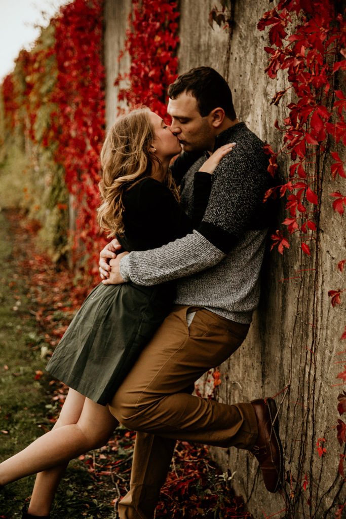 Couple's engagement photos in the Henry C. Palmisano Nature Park of chicago