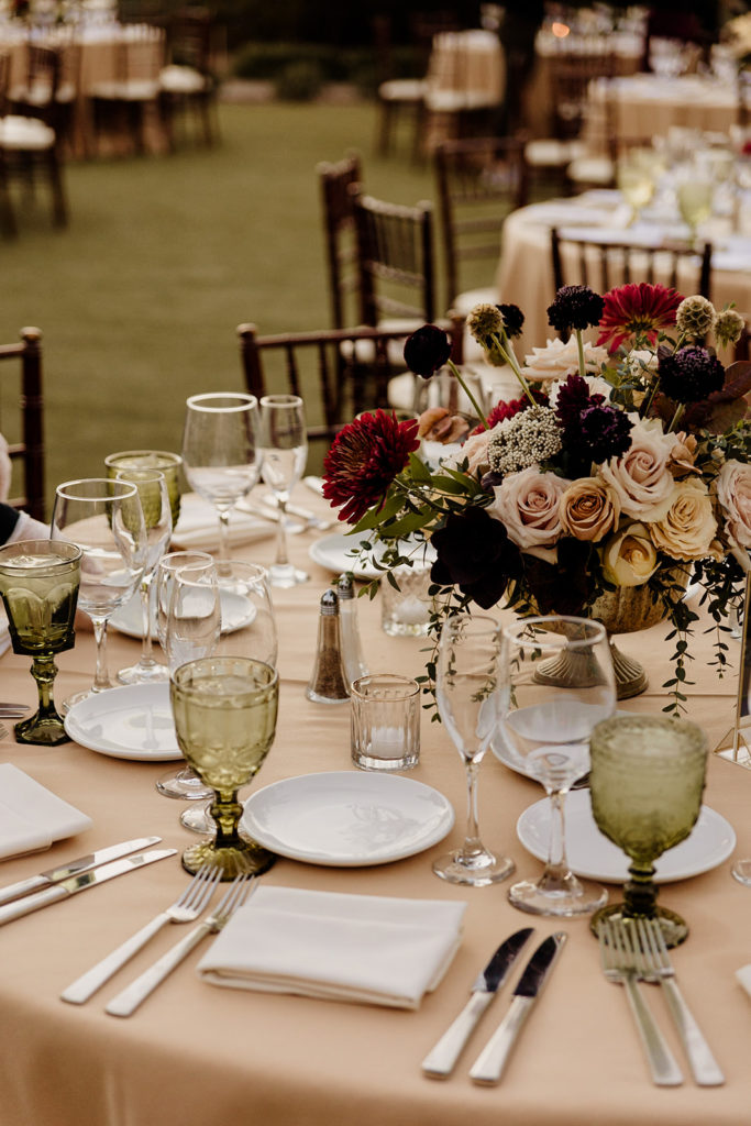 arizona wedding reception flower and table details 